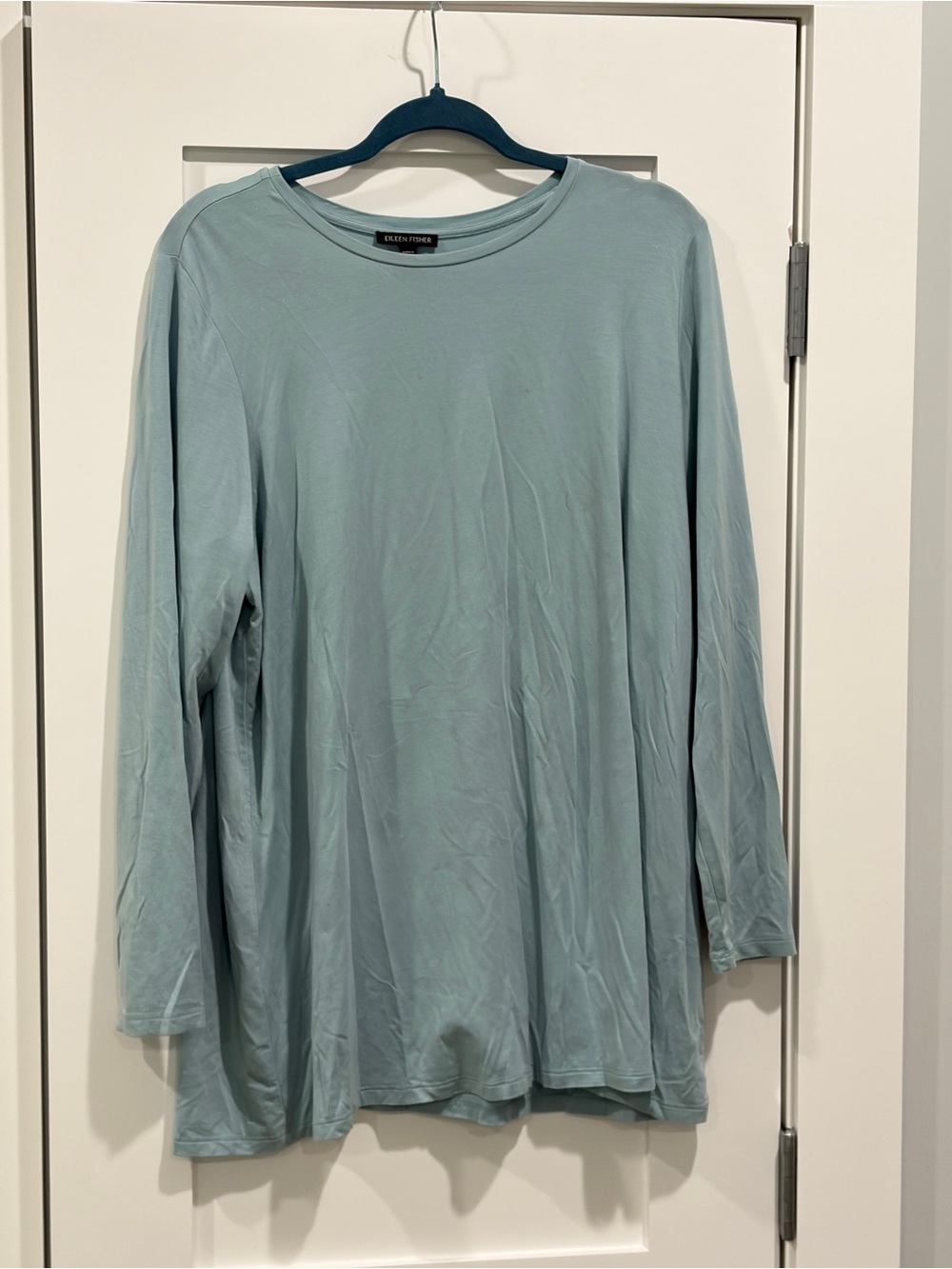 EILEEN FISHER Light Dusty Blue Long-Sleeve Relaxed Tunic